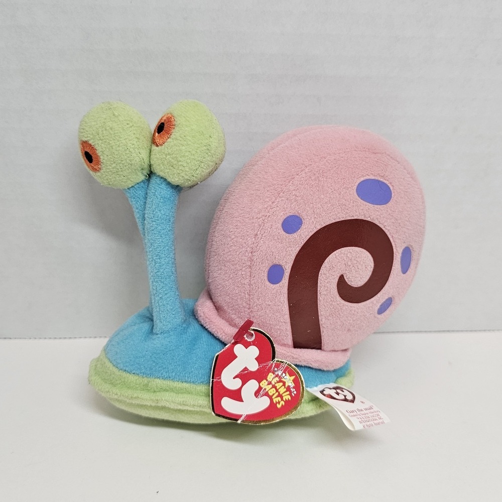 Ty Beanie Babies Gary the Snail Spongebob Squarepants Plush Toy with Tag READ